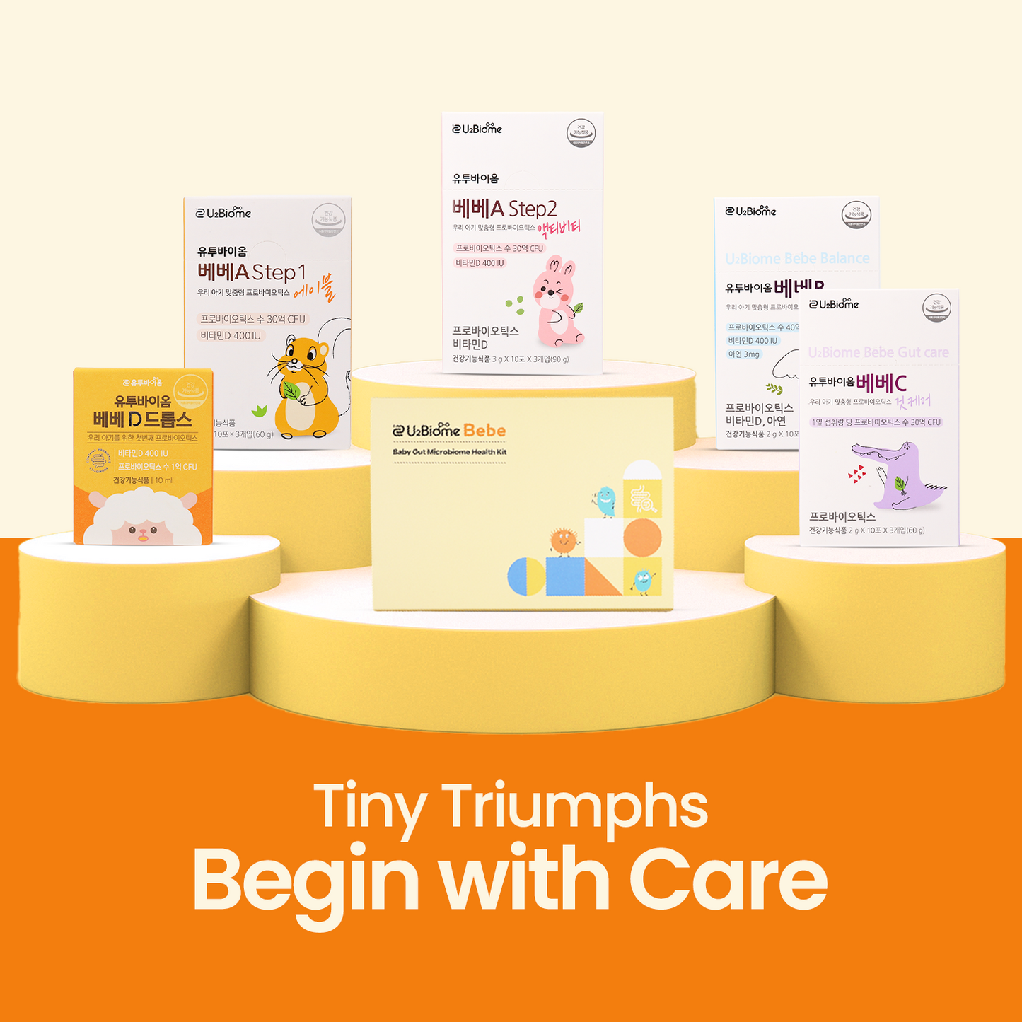 U2Biome Bebe Gut Wellness Bundle – Microbiome Test + Personalized Probiotics (1 Month Supply)